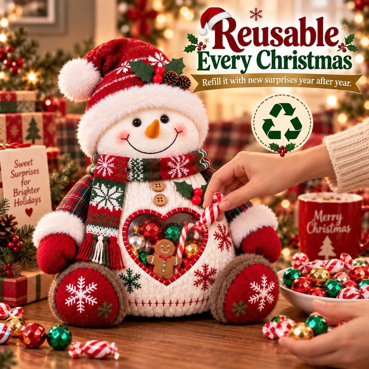 🎅Refillable Christmas Figure Treat Holder