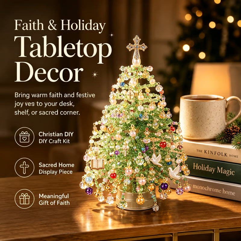 🎄✨Handmade Elegant Beaded Mini Christmas Tree | Collectible Premium Holiday Decor Kit