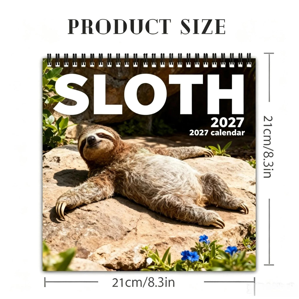 🦥2027 Sloths Wall Calendar – 12 Months of Cute Sloths & Relaxing Nature Moments