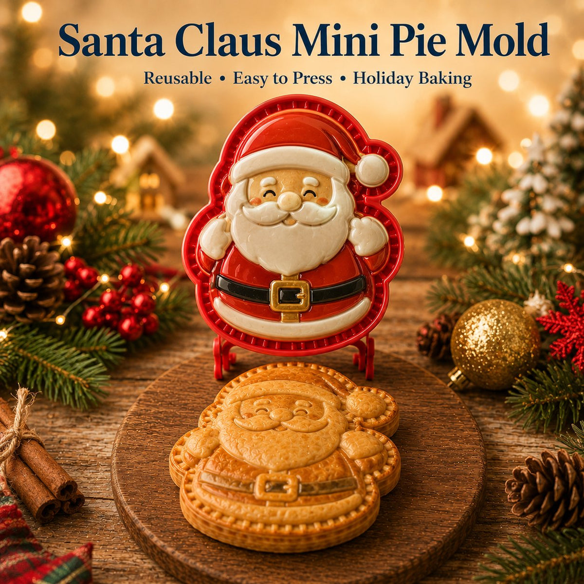 🎄 Christmas Themed Embossed Mini‑Pie Mould Set | 8 Festive Character Designs for Holiday Baking