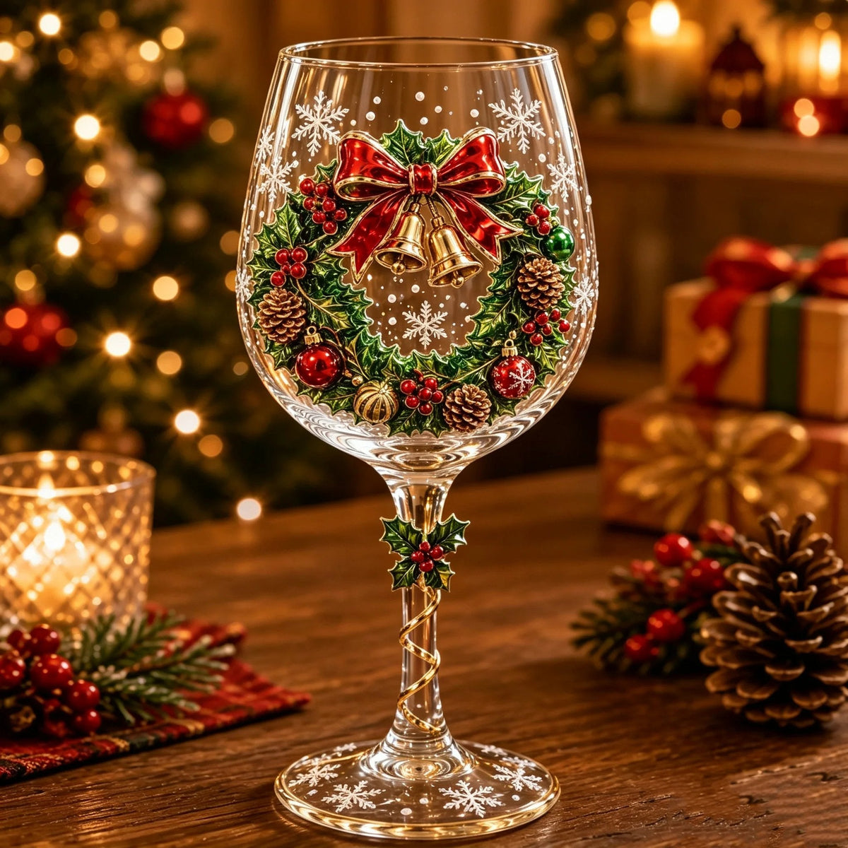 🎅🍷Christmas 3D Wine Glass Collection Gift Box Set✨
