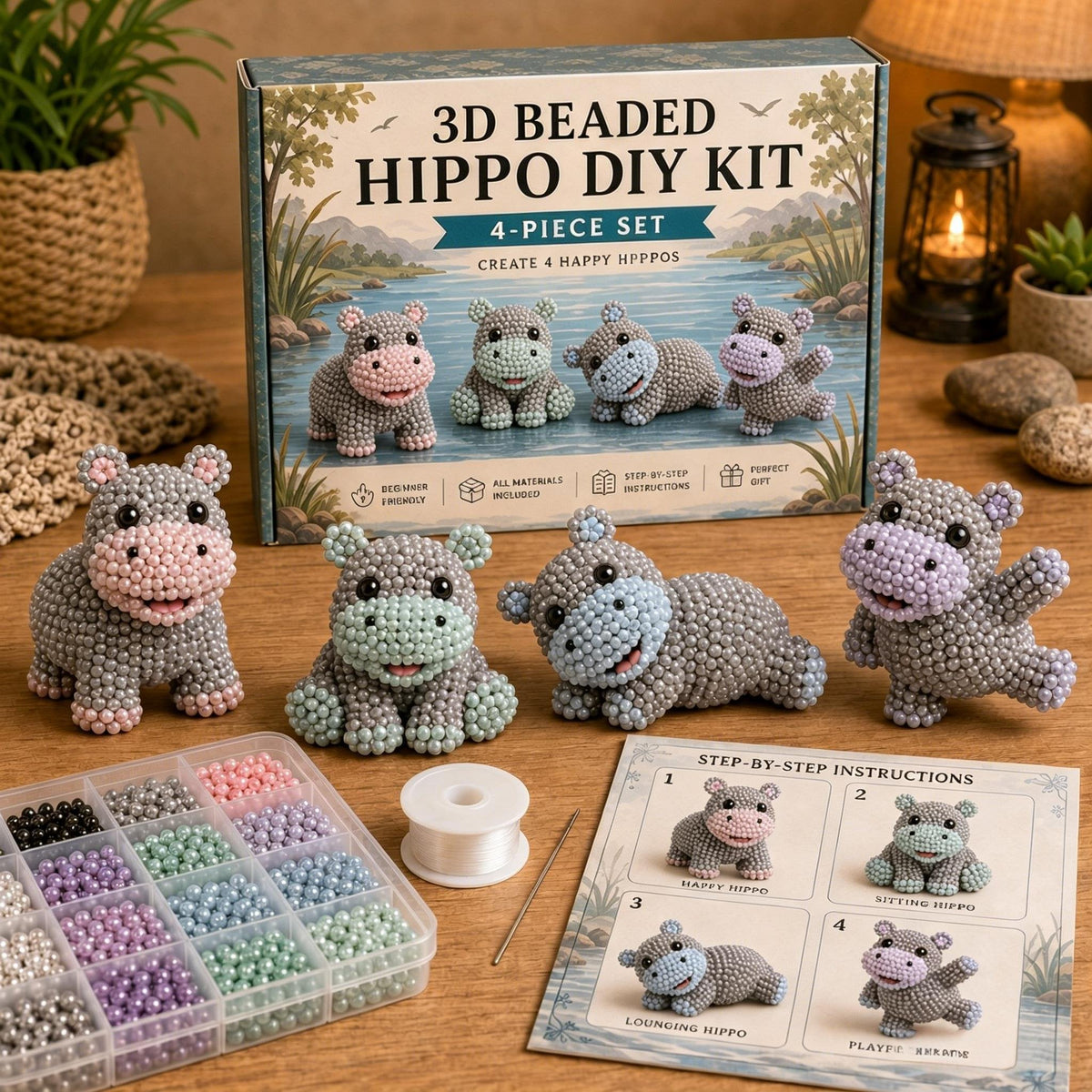 🧵✨ Tiny 3D Beaded Animal DIY Kit