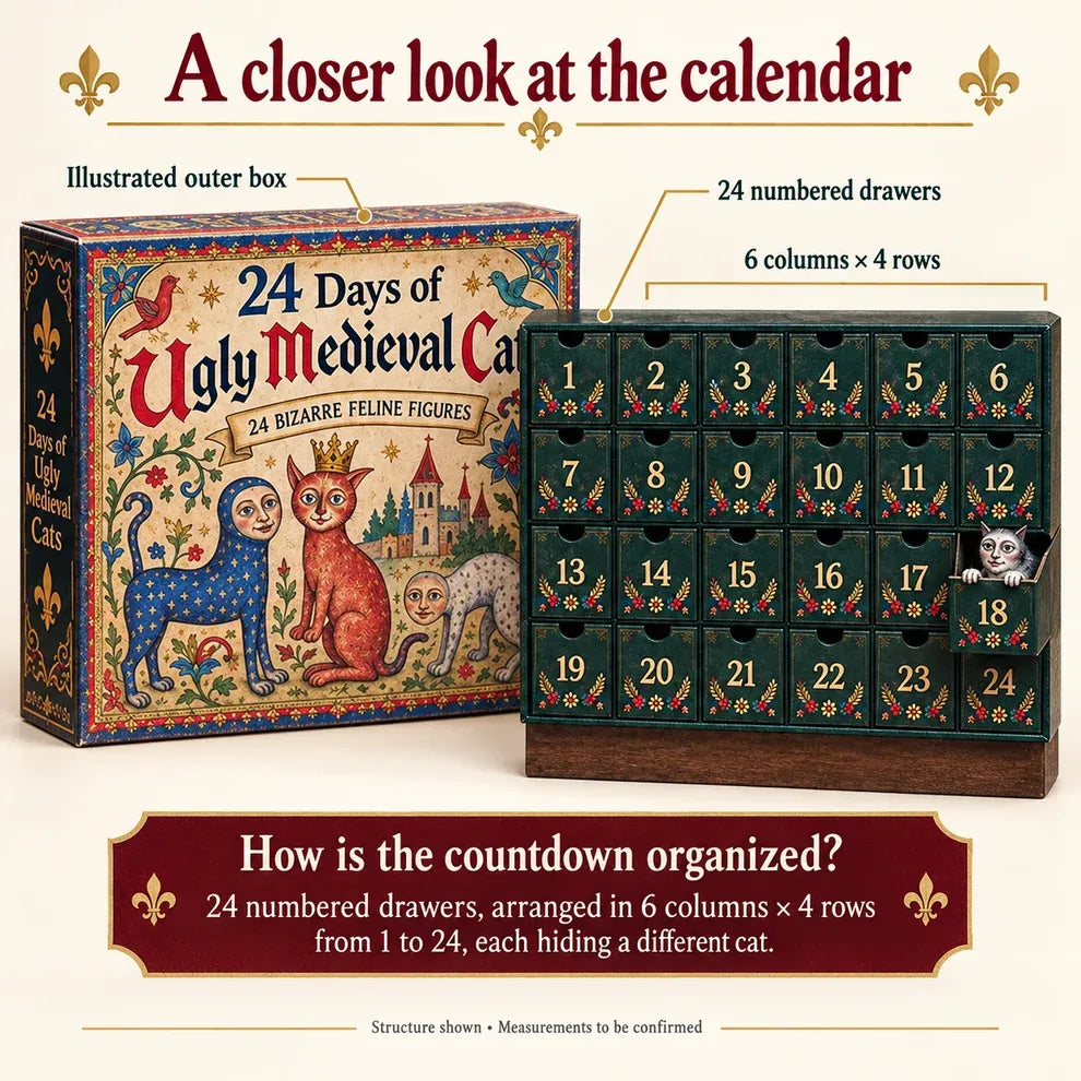 🐈🏰 24 Days of Ugly Medieval Cats – Weird & Hilarious Cat Advent Calendar 2026