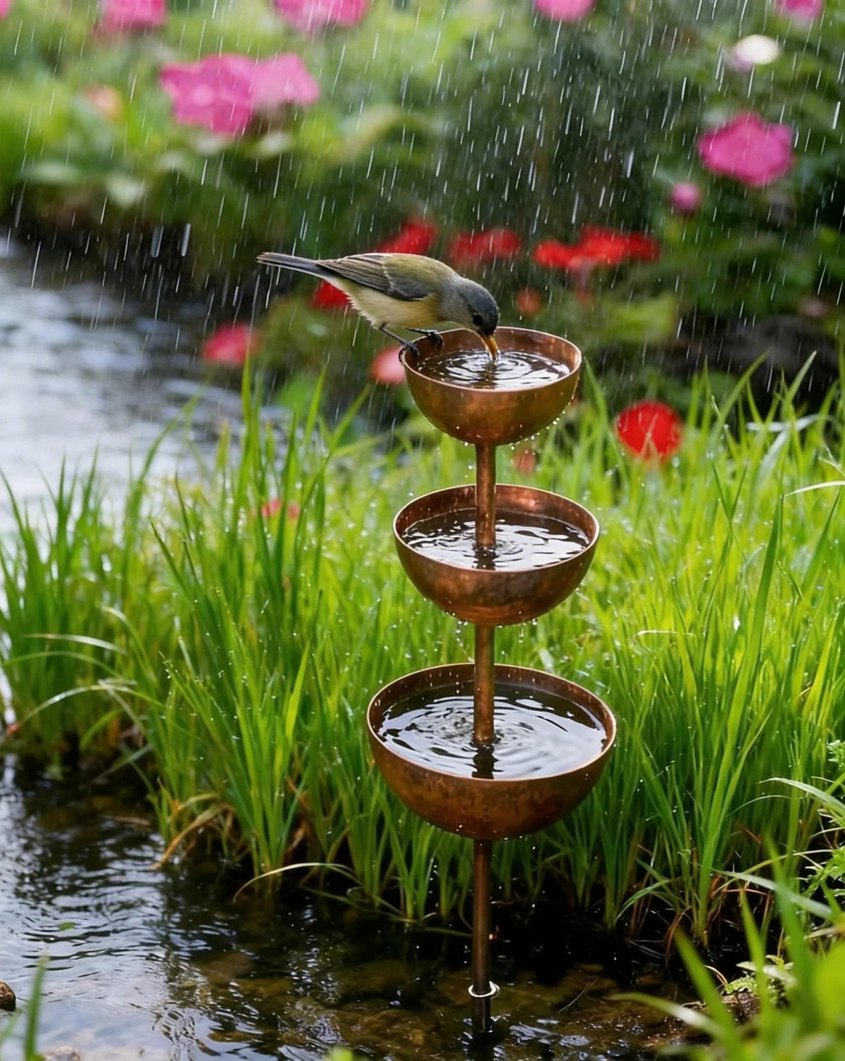 🐦Final Hours Flash Sale ￡12.99!!⚡ Rain Catcher - Plant Support 🌧️Metal Garden Ornament